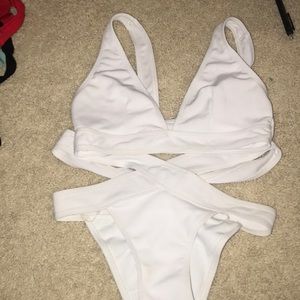 white bikini set